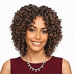 XIUFAXIRUSI XIUFAXIRUSI Short Curly Wigs for Black Women Brown Afro Curly Middle Part Wig Full and Soft Synthetic Wig