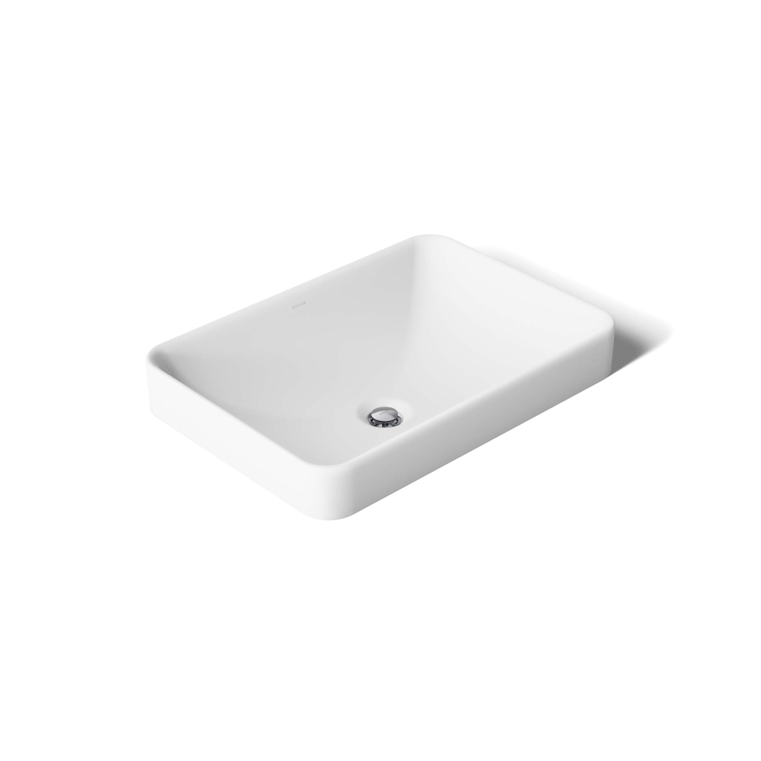 KOHLER 5373-0 Vox Rectangle Vessel Bathroom Sink, Vitreous China , 22-5/8" W X 16-1/8"L, White