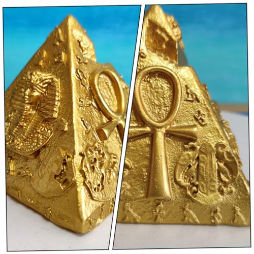 Pyramide égyptienne Alipis résine statuette dorée déco maison - 5