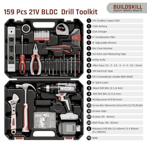 Add BUILDSKILL 159 Pcs 21V Cordless Drill Toolkit 21V Drill Kit - Image 3