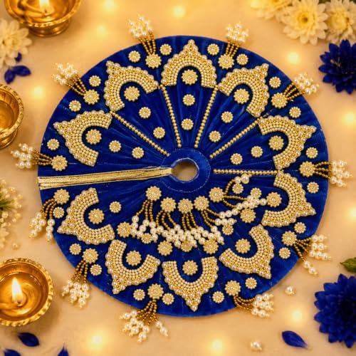 Image of Laddu Gopal Dress, Multicolor, Floral Design with Pearl Embellishments, Janmashtami Special Outfit (DRESS03, 5 Size)