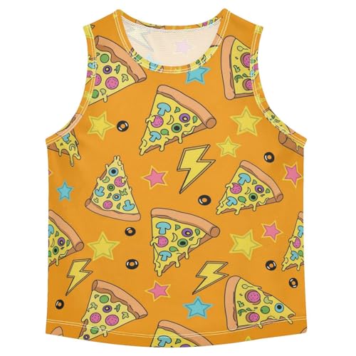 J JOYSAY Pizza Lightning Stars Boys Tank Top Sleeveless Muscle Shirts Quick Dry Sport Active Workout Kids T-Shirts 3-15T
