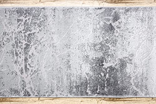 Alfombra de pasillo gris 80x100 cm con relieve estructural de vellón MEFE 5
