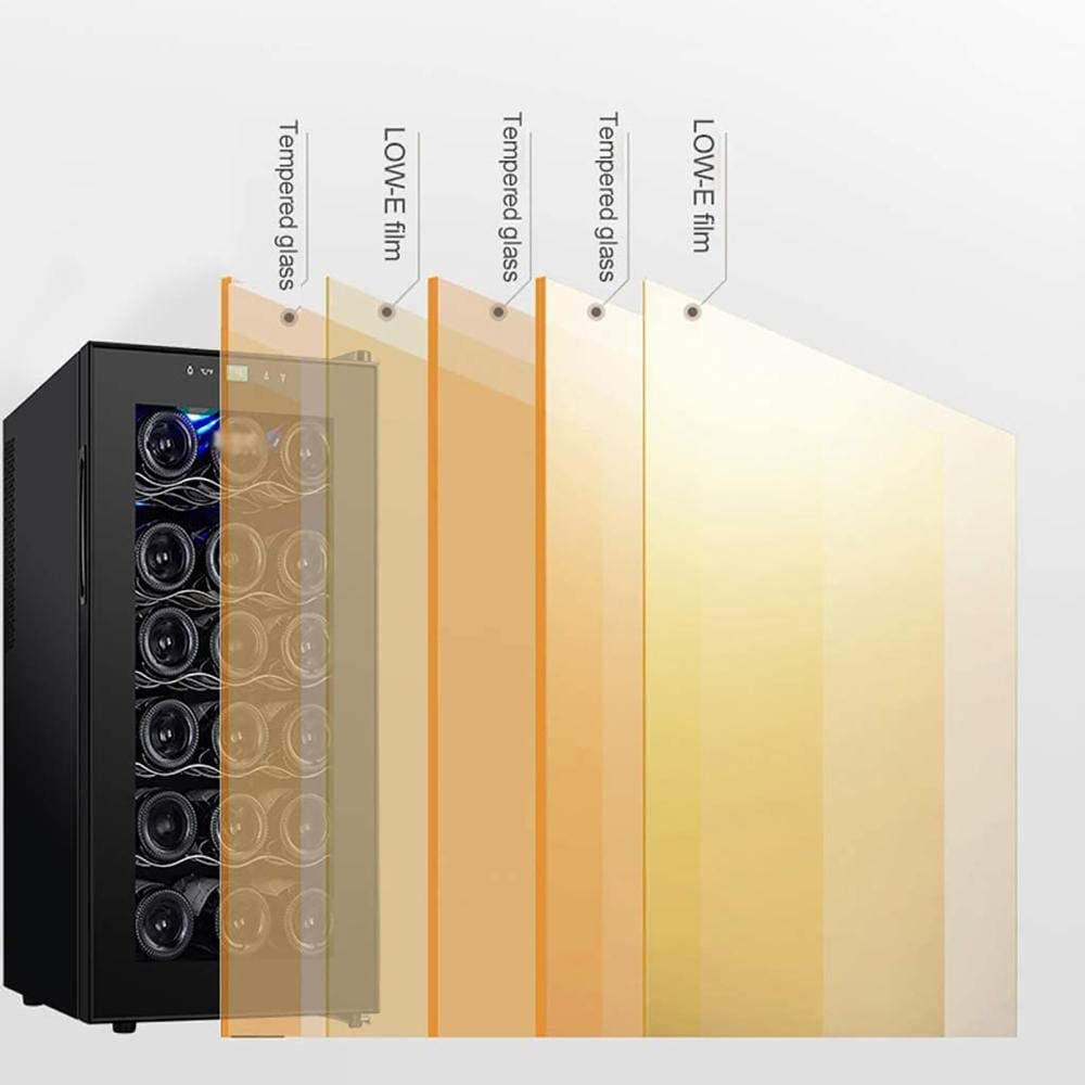 JKSVTF Wine Cooler Freestanding Thermoelectric Wine Refrigerator Home Bar Red/White Wine Fridge Beech Wood Shelves Digital Display Quiet Operation 12 Bottles-12 Bottles on Fridge.com