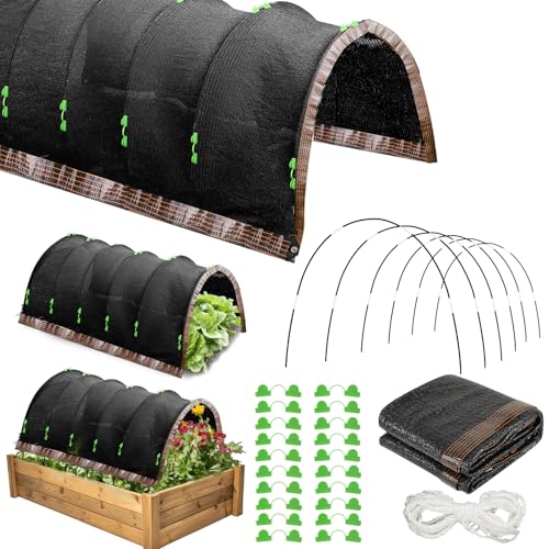 CIEOVO Plant Shade Cloth Set, 6 Sets of Greenhouse Hoops