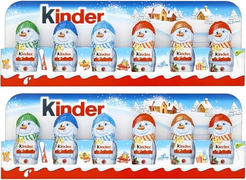 SKYTE® 15g x 12 Kinder Chocolate Figures Bundle, Milk Chocolate Christmas Mini Figure, Perfect Stocking Filler Christmas Chocolate Gift - 2 Pack of 90g
