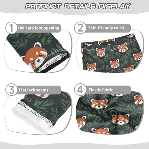 Girls Leggings Soft Toddler Ankle Length Bottoms Red Panda Kids Dance Yoga Pants 4-10 Years3
