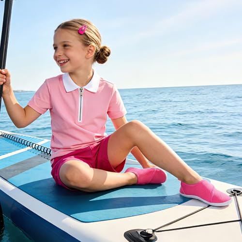 Image of LeIsfIt Toddler Water Shoes Boys Girls Barefoot Aqua Socks Kids Breathable Quick-Dry Swim Shoes for Beach Pool Surf