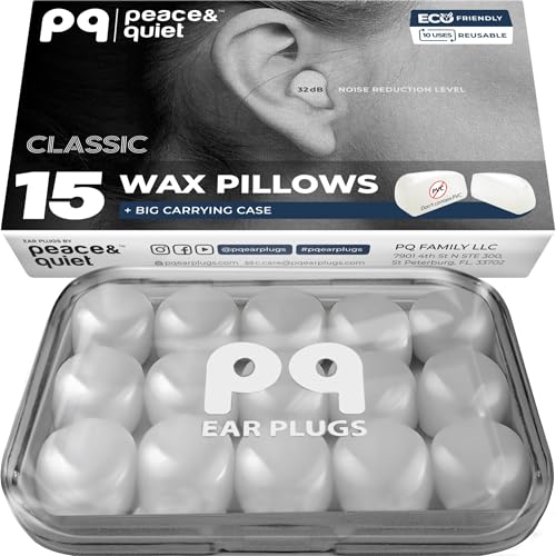 Peace&Quiet PQ Wax Ear Plugs for Sleeping,...