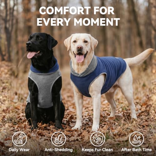 Image of cyeollo 2 Pack Fleece Dog Sweater Pullover Lightweight Reflective Jacket