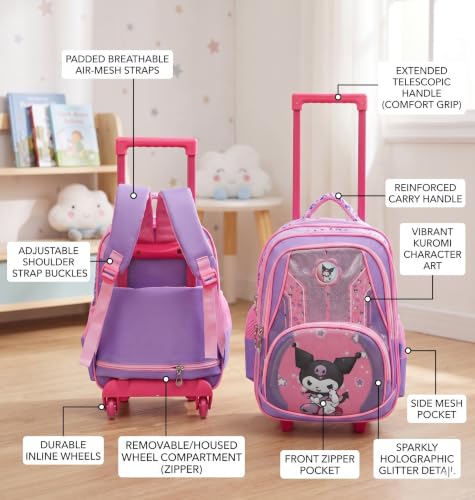 Image of ADSON 3D Embossed School Trolley Bag Large School Bag for Boy Girl, Kids School Bag, Travel Backpack for Girl Boy, Ideal for Children Trolley 16 Inch Water Resistant