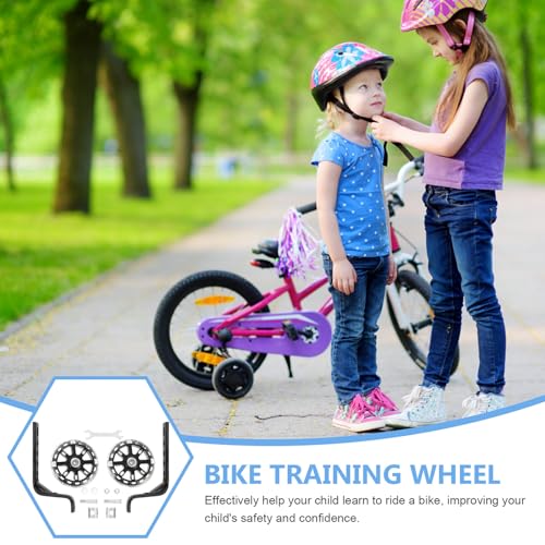 2 ruedas de entrenamiento luminosas para bicicleta con neumáticos y soporte, fáciles de instalar, estabilizadores de equilibrio para niños y accesorios de seguridad para bicicletas miniatura 5