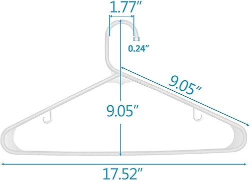 Miniatura 2 de KJNS White Plastic Hangers Pack of 100 Durable Slim T-Shirt Hanger Home Organizer Clothes Rack Clothing Rack Closet Organization Dorm Room