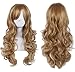 AneShe 27.5" Wig Women's 2 Tones Blonde Mixed Synthetic Hair Long Wavy Curly Hair Wigs (Golden/Blonde)