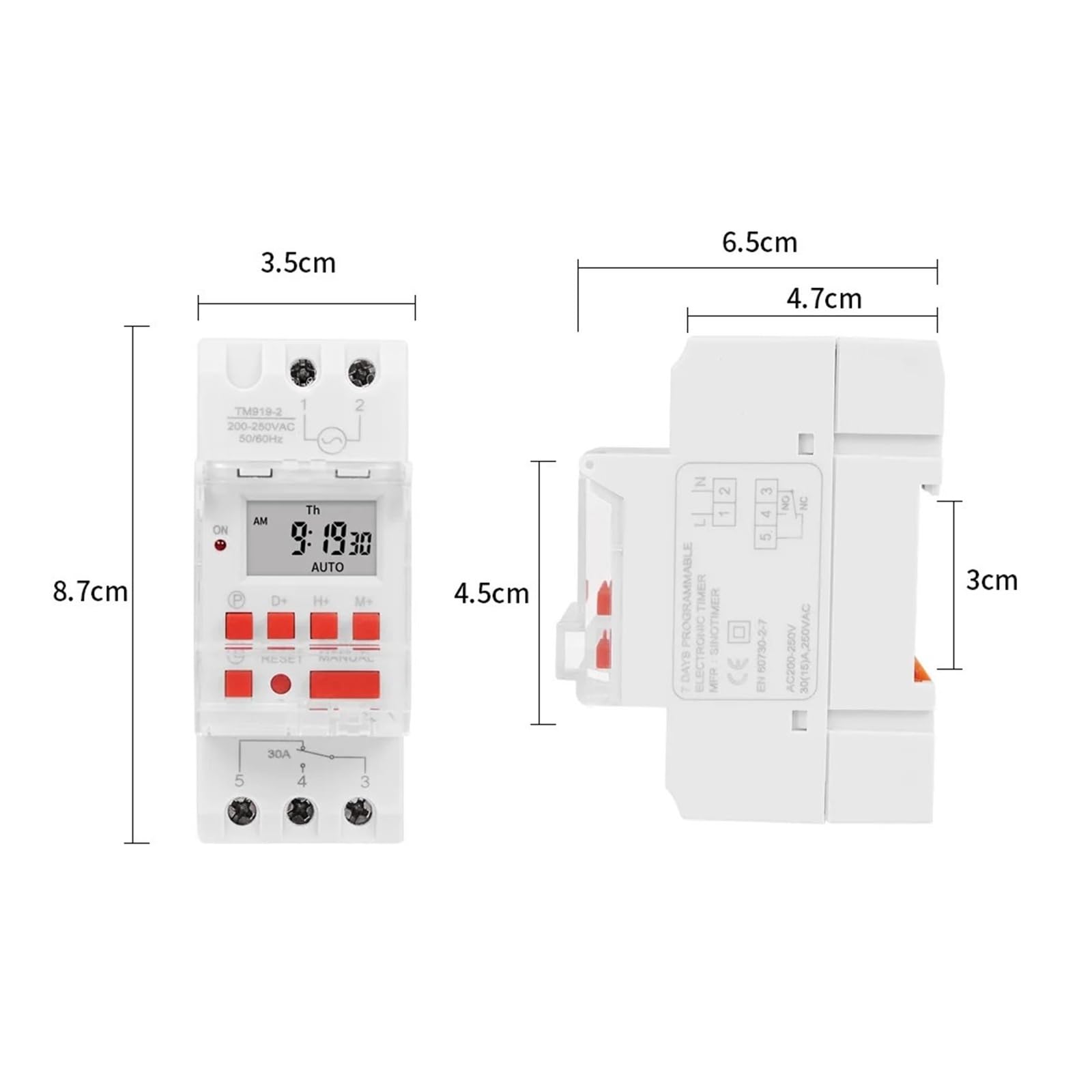 7 días 24 Horas Interruptor automático Carga Temporizadores ON/Off Control de relé(24V DC)