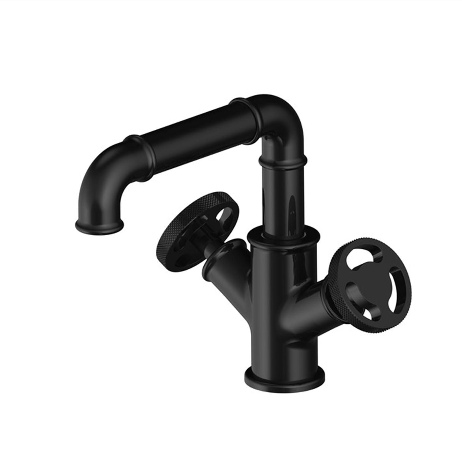 Mitigeur lavabo robinet salle bain laiton noir BiaoTeng mitigeur eau chaude et froide 1 trou