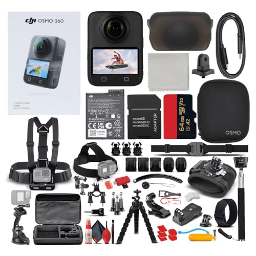 DJI Osmo 360 Action Camera Standard Combo | Waterproof Dual Lens 8K Recording | Travel Vlogging Gear for Cycling, Hiking - Detailed View