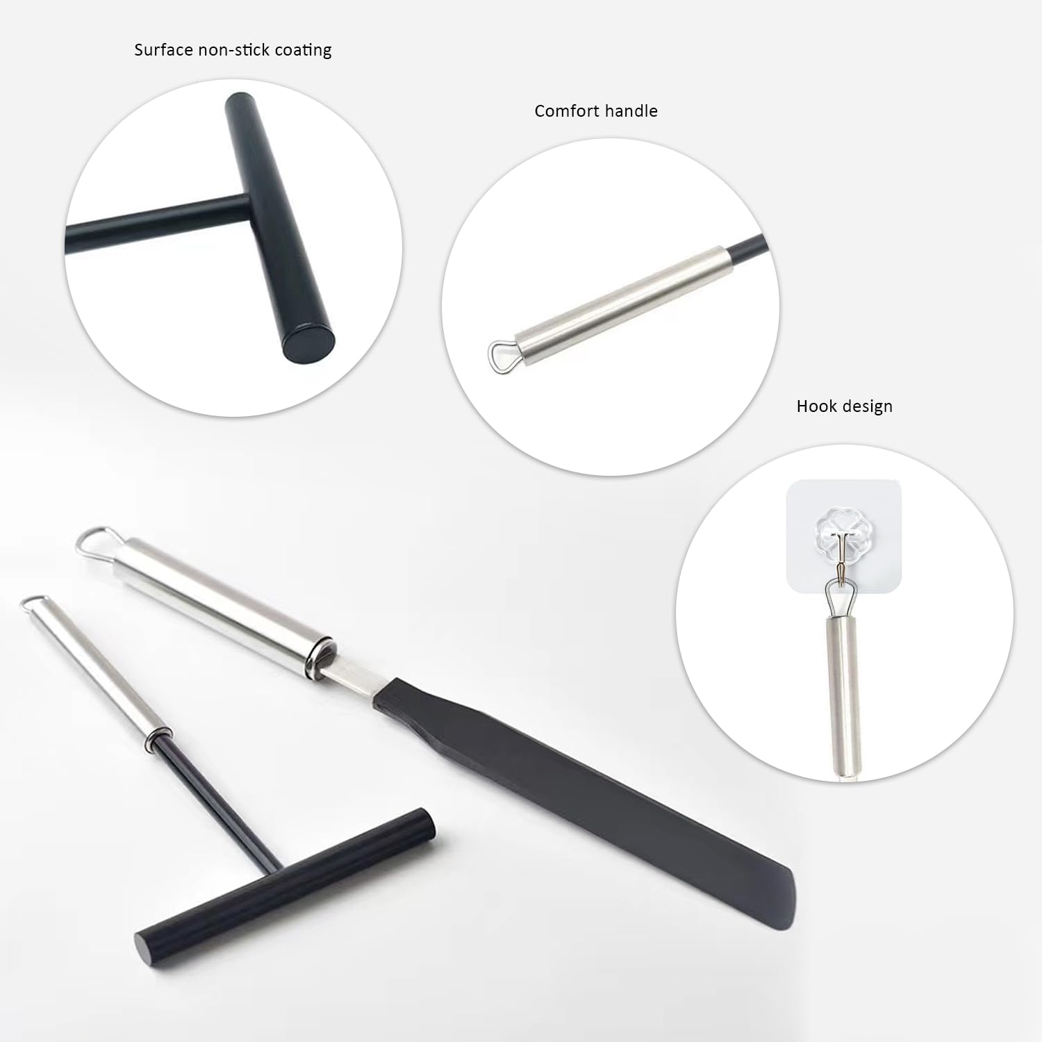 Lot De 2 Outils à Crêpes En Inox - Répartisseur De Pâte Et Spatule, Pour Cuisine Ou Professionnel - 7