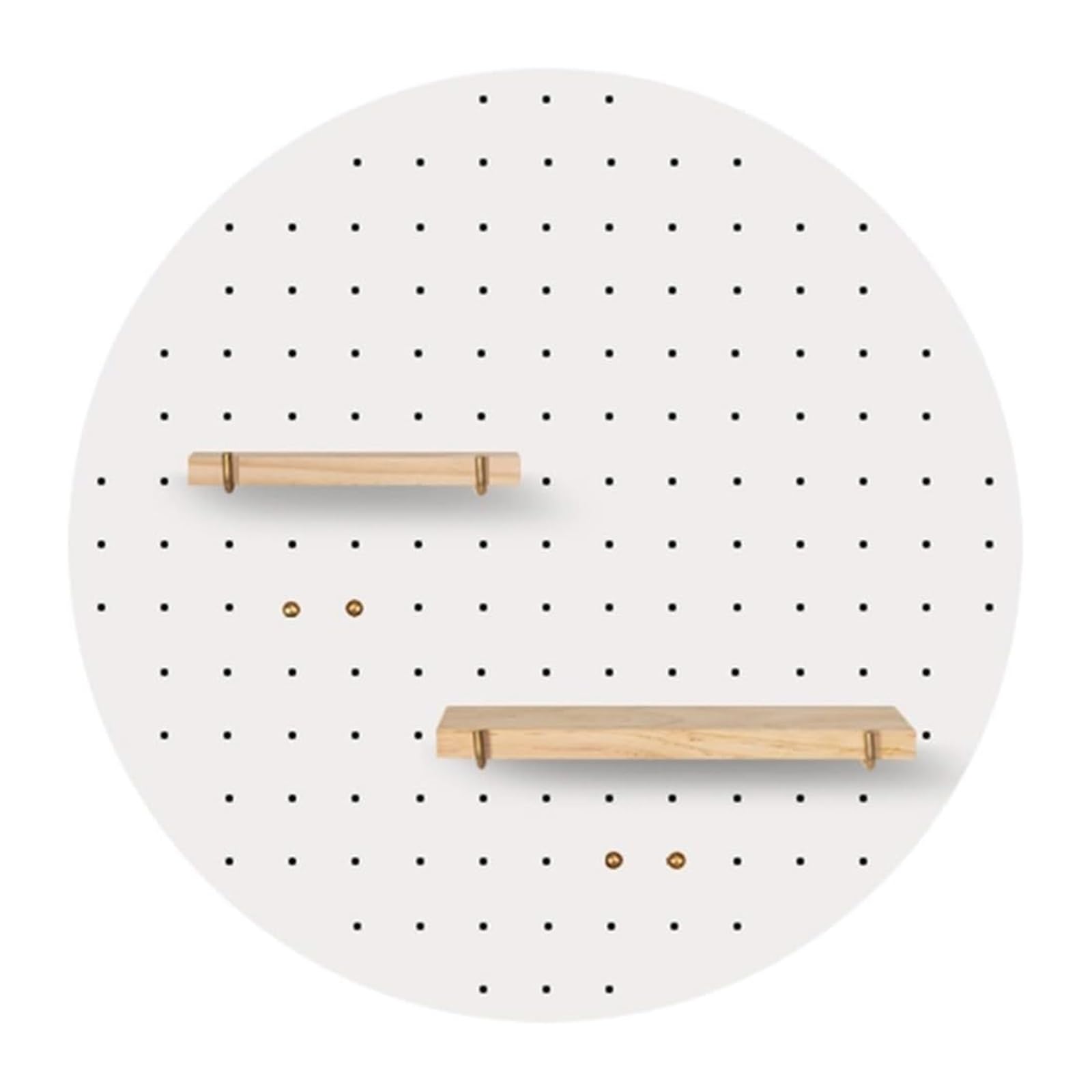 Tablero Perforado de Madera Modular con Estantes y Ganchos de Almacenamiento para Pared de Dormitorio