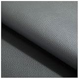 Chunjing Kunstleder Stoff Wasserdicht Innendekor Kunstleder Stoff Selbstklebend 100x140cm Rolle Schwarzes Leder für Autositz Sofa Möbel Jacken Handtasche(Size:1x1.4M/3.3x4.6FT,Color:Grau)