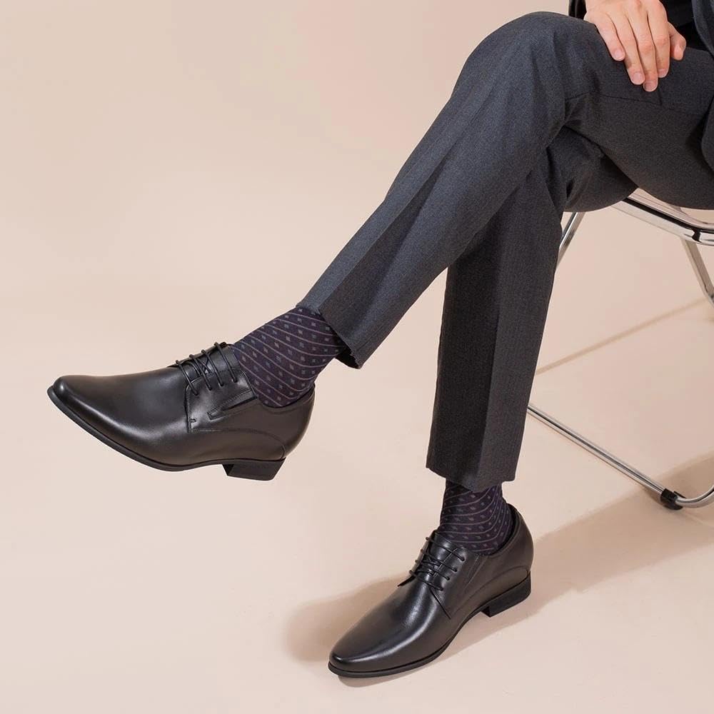 CHAMARIPA Zapatos de Elevación Invisibles para Hombre - apatos de Vestir Formales con +8 cm de Aumento de Altura - Oxford y Derby de Piel para Negocios y Oficina H62Y11K011D 42EU