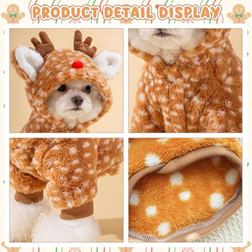 SPERMUOY Hundekostüm Weihnachten Haustier Kleidung,Hund kostüm Weihnachte mit hat,Katze Hund kostüm Haustier Weihnachten Kleidung für Klein Hund Katze-M