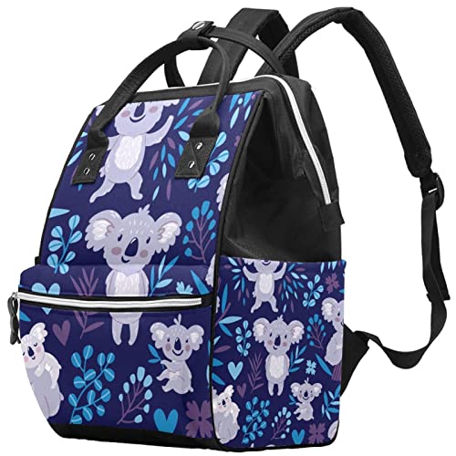 Mochila Para Pañales Koala De Dibujos Animados Bolsa De Pañales Impermeable Mochila De Viaje Multifunción Para Mamá Y Papá 27x20x36.5cm