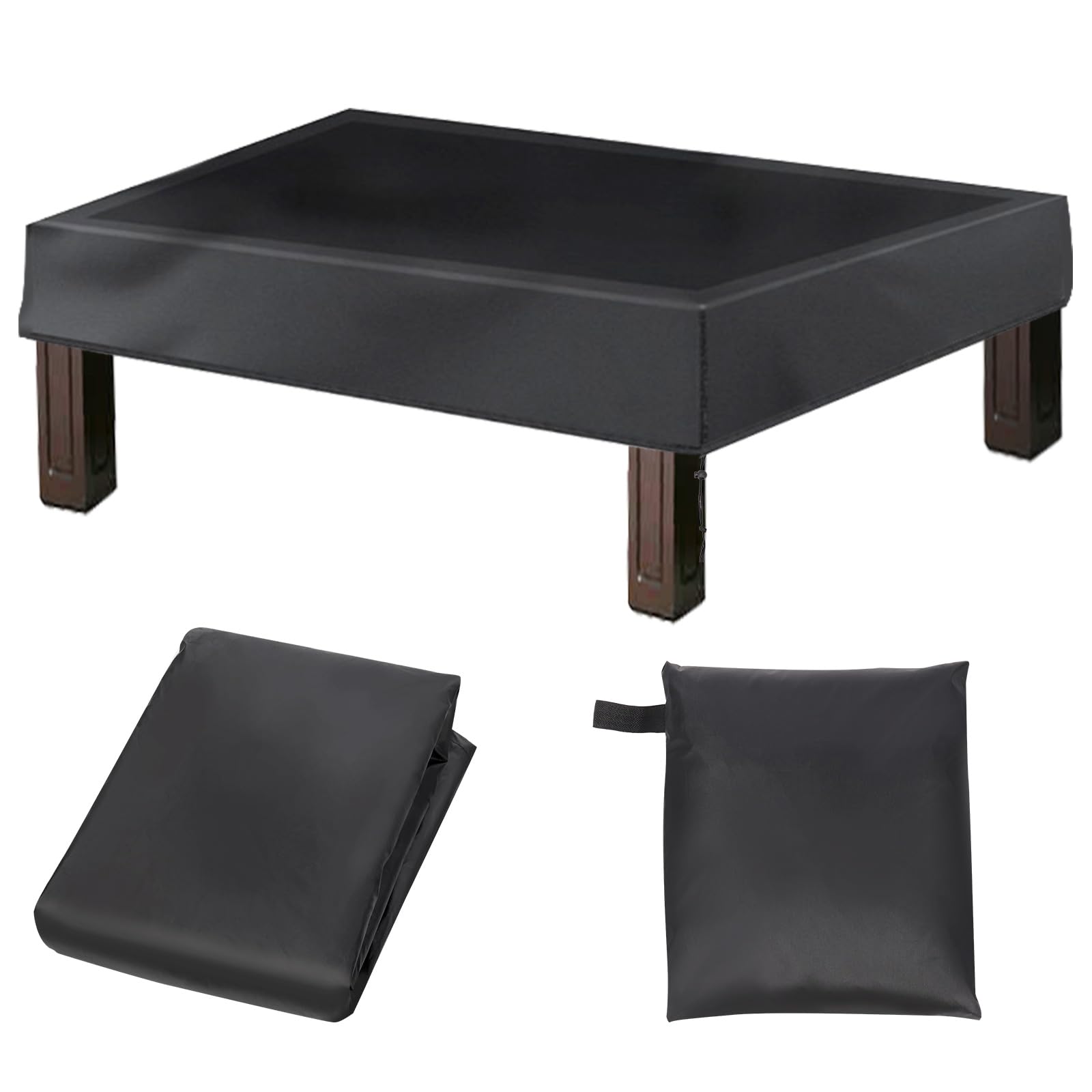 Glarks 7.7ft Black Billiard Table Cover, Heavy Duty 7.7 Foot Pool Table Cover Furniture Cover, Polyester Fabric Waterproof Dustproof Billiard Cover for Rectangular Table Oval Table