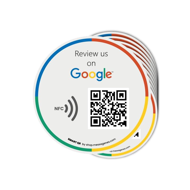 Lot De 10 Autocollants Réutilisables Avis Google NFC QR - Boostez Vos Reviews