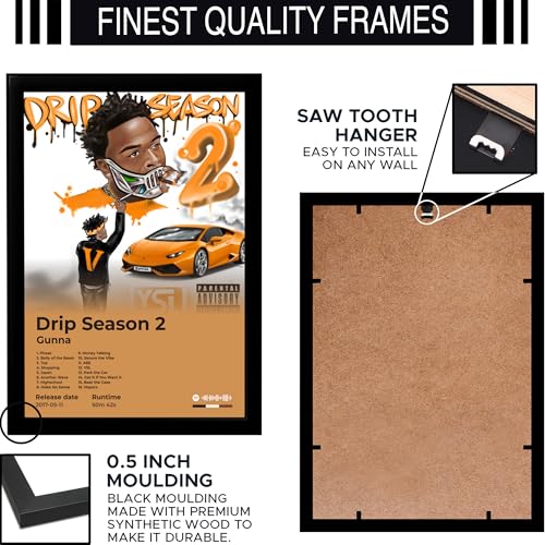 Image of BLINKART Gunna- Drip Season2 Wall Photo Frames | Wall Art for Bedroom, Living Room, Studio or Office | Album Cover Print with Spotify Song Link QR Code | Gift for Fans - 8x12 In