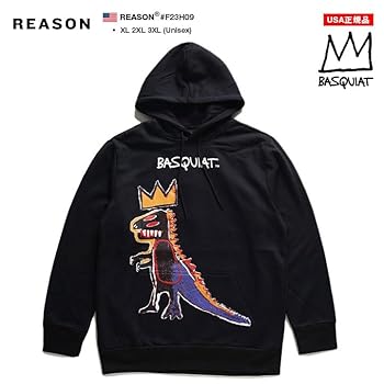  Basquiat バスキア コラボ フーディー パーカー REASON × バスキア パーカー ブランド スケボー フーディ 長袖