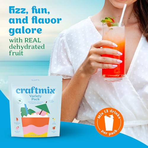 Image of Craftmix Variety Pack, Makes 24 Drinks, Skinny Cocktail Mixers, Mocktails Non-Alcoholic Drinks - Made With Real Fruit - Vegan Low-Carb, Low-Sugar, Non-GMO, Dairy Free, Gluten Free, Easy to Mix