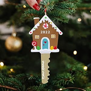 New Home 2022 Decor, Housewarming Gift Key Christmas Ornament for New Home Owner, Moving House Friend, Keepsake Present…