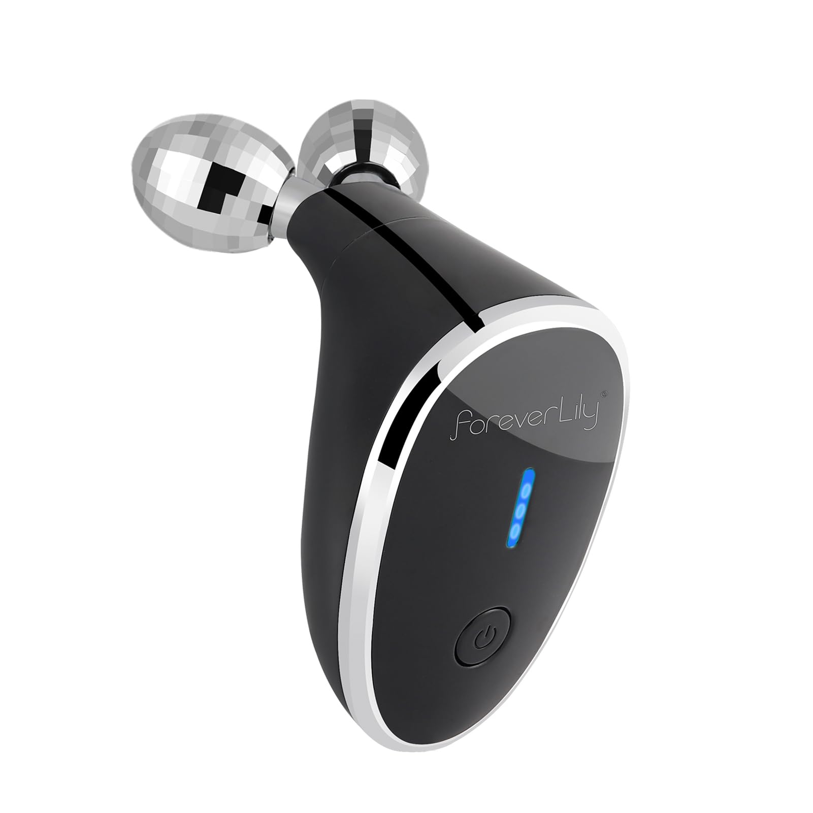 foreverLily Face Massager Microcurrent Face Lift Device EMS Facial Toning Machine 5 in 1 Electric Skin Rejuvenation Face Massager Roller for Neck and Face Wrinkle Remover Anti-Aging Black