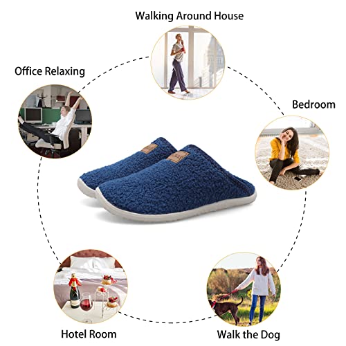Image of Spesoul Fuzzy House Slippers for Women Men Indoor Closed Back Lightweight Cozy Faux Furry Lining Barefoot House Shoes Slipper Socks for Bedroom Home Office Yoga Outdoor Walking Shoes
