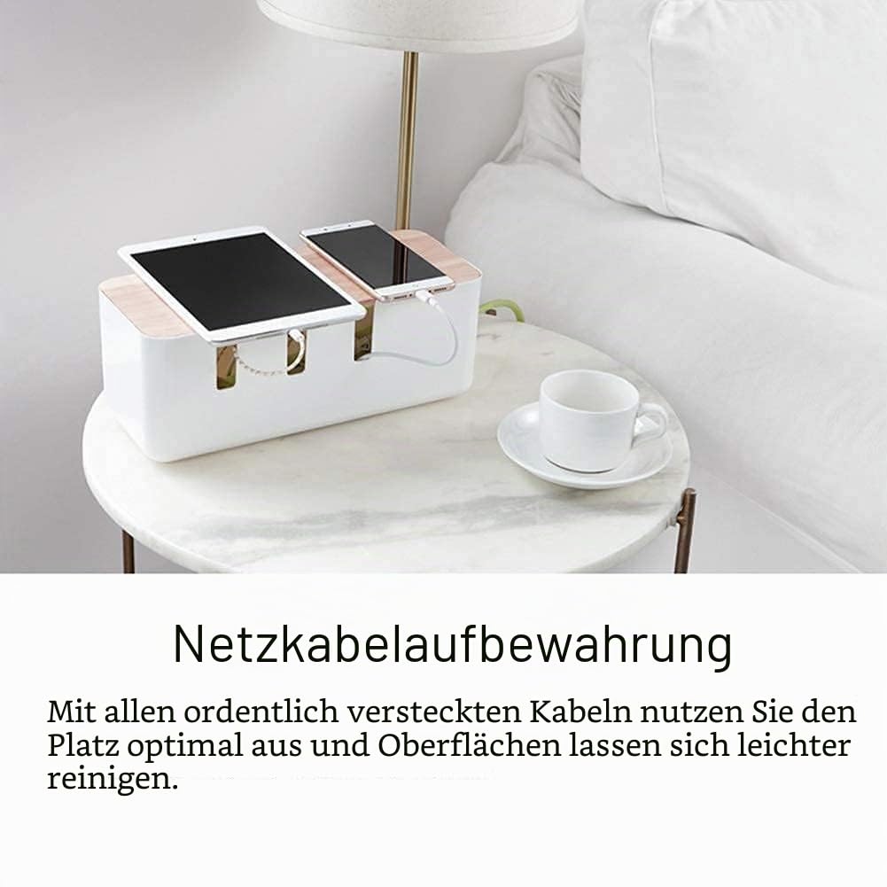 Kabelmanagement Schreibtisch Kabelorganisation Box Kabel Verstecken, Kabelbox Klein, Kabelsammler Aufbewahrungsbox Für Kabelführungs Ladekabel 30.3 X 12,5 X 11.5 cm
