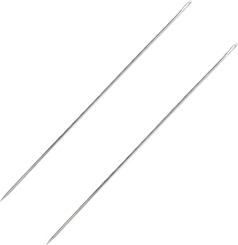 2 PCS Professional Upholstery Needle, 12 Long Sewing Needles, Large Eye Hand Sewing Needles, with Needle Storage Tube, for Home Upholstery, Carpet, Leather, Canvas Repair Stitching