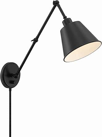 Crystorama Mitchell 1 Light Matte Black Task Sconce