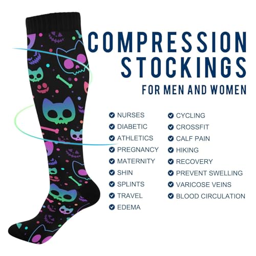 Image of Compression Socks for Women & Men, Knee High Socks for Circulation Medical Running Athletic Nurse Travel