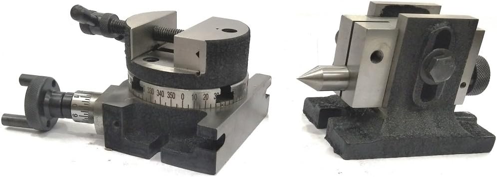 3"/ 80 MM ROTARY MILLING TABLE WITH 80 MM ROUND VICE VISE & FIXING T-NUTS BOLTS AND SUITABLE TAILSTOCK-ENGINEERING TOOLS