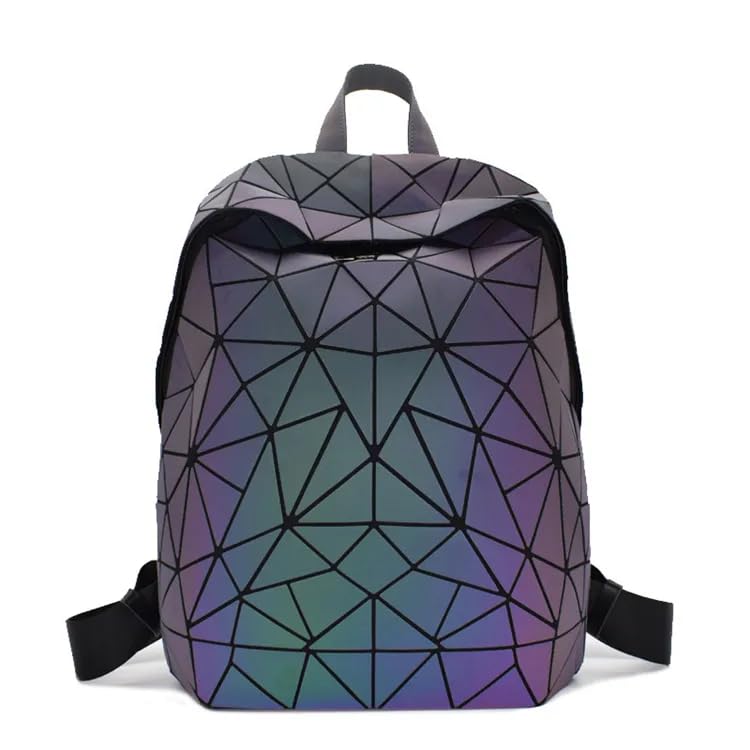 Batcat™ Luminous Geometric Backpacks Women Holographic Reflective Bags Iridescent Backpack Casual Daypacks
