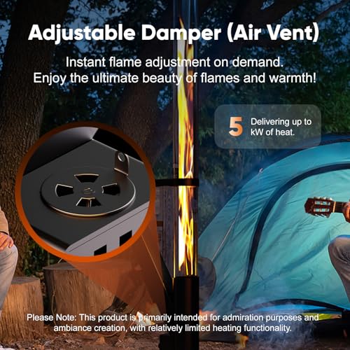 Image of Rayzi New Rocket Stove 58 Inch, Smokeless Wood Pellet Patio Heater, Wood Pellet Fire Pits for Outside, Portable Pellet Heater for Patio /Garden /Backyard /Outside Restaurant /Bonfire Party /Beach