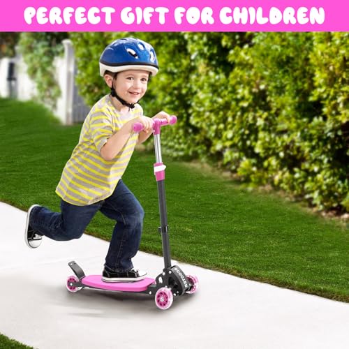 Kids Kick Scooter, Adjustable Height Kick Scooter 3 Wheel Scooters for Kids 3-5,Heavy Duty Foldable Toddler Scooter,4 Height Adjustable,with Box