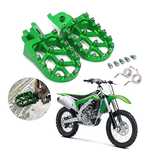 Image of AnXin Dirt Bike Foot Pegs Footpegs Footrests Foot Pedals Rests CNC for KX250F 06-18 KX250 KX 250 19-24 KX450F 07-18 KX450 19-24 KX250X KX450X 21-24 KLX450R 08-14 Green