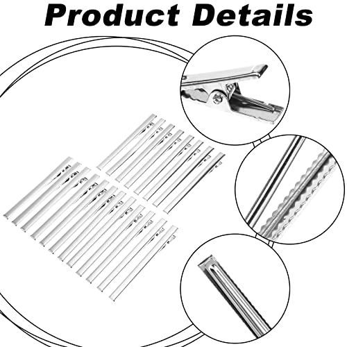 Haodeba 20 Pcs Premium Sturdy Stainless Steel Alligator Hair Clips Hair Pins Silver 8Cm/3 Inch #TOP2