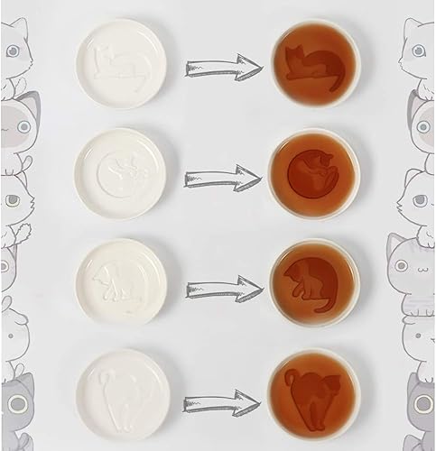 Miniatura 8 de BigNoseDeer Super Cute - Plato de cerámica para gatos, mini condimentos laterales, condimentos, cuenco de soya para sushi, platos para servir