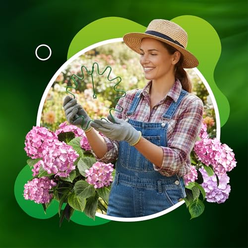 ARPON Staudenhalter rund 10 Stück – Einstellbare Blumenstütze & Pflanzenstütze Ø 21,5 cm – Ideal als Hortensien Stütze, Strauchstütze, Staudenstütze & robuster Blumenhalter im Garten