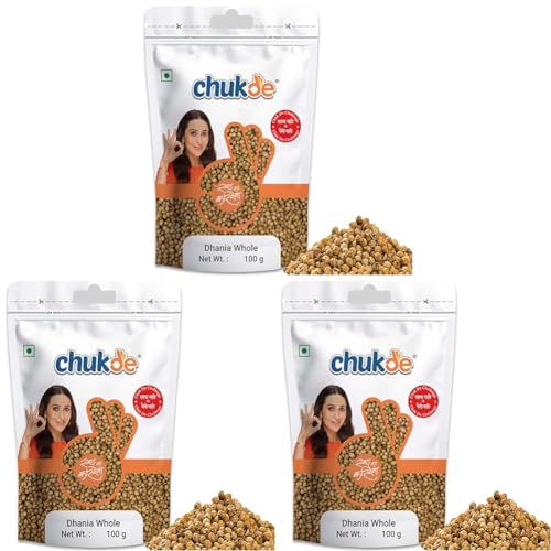 Image of Chukde - Dhania Sabut | Coriander Seeds | Whole Spices | Aromatic Indian Spice for Authentic Flavors | Ideal for Cooking, Seasoning & Masala Blends - 100 Gram (Pack of 12)