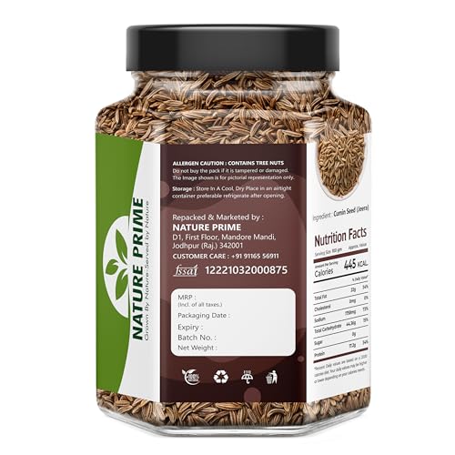 Image of Nature Prime Whole Cumin Seeds Jeera Whole 500gm - 100% Natural & Fresh - Hygienically Packed, Rich Aroma & Flavor - Nutrient-Rich Spice for Indian Cooking