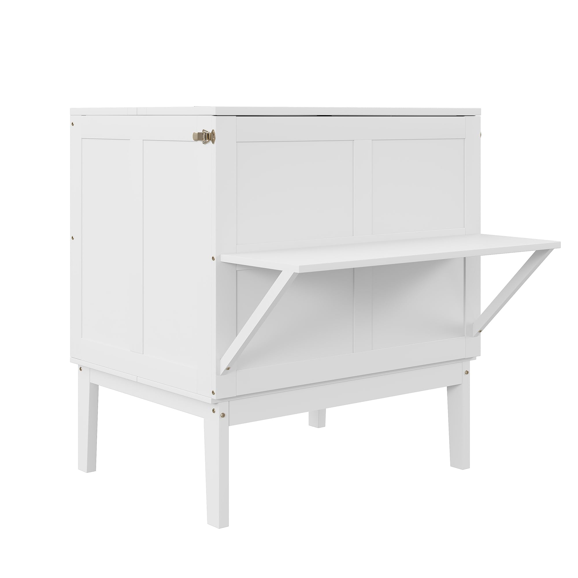 Shye Armario cama de pared con somier, cama plegable vertical, juvenil, 90 x 200 cm (blanco)